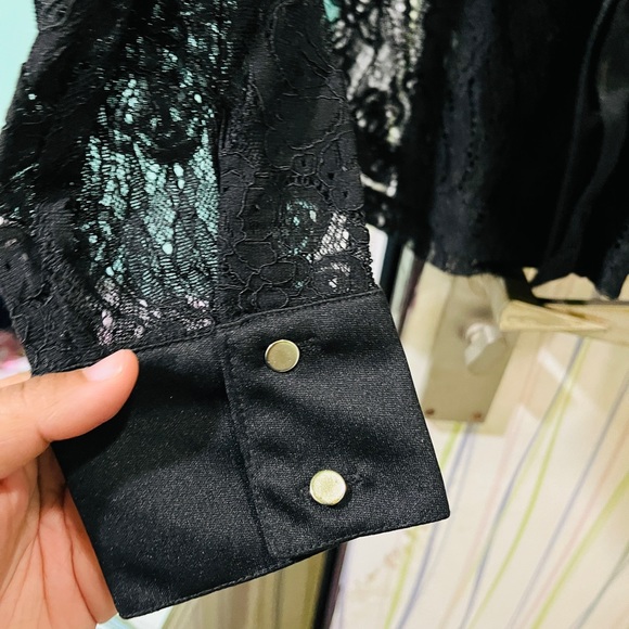 Black sheer net shirt top !! - Picture 6 of 9